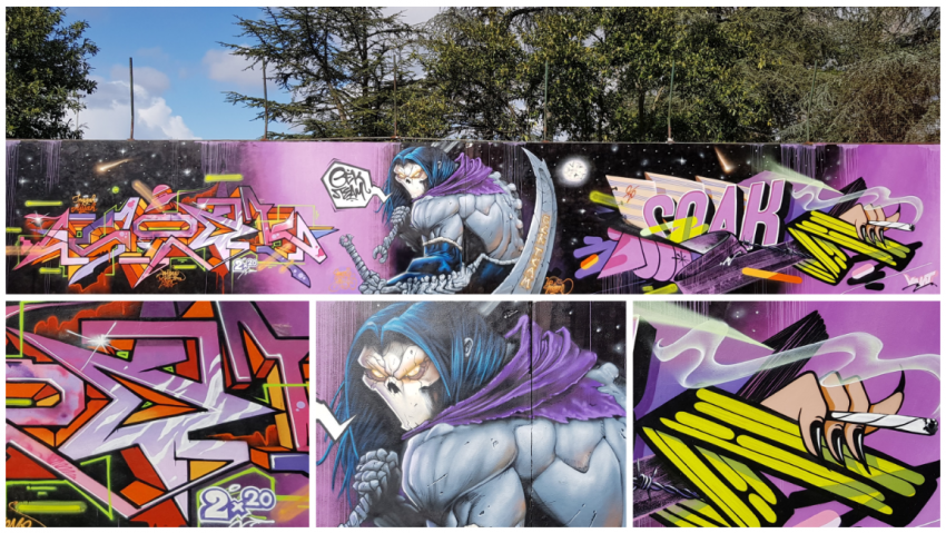 Soak, Le Môme et Ynot, spray, Villeurbanne, 2020